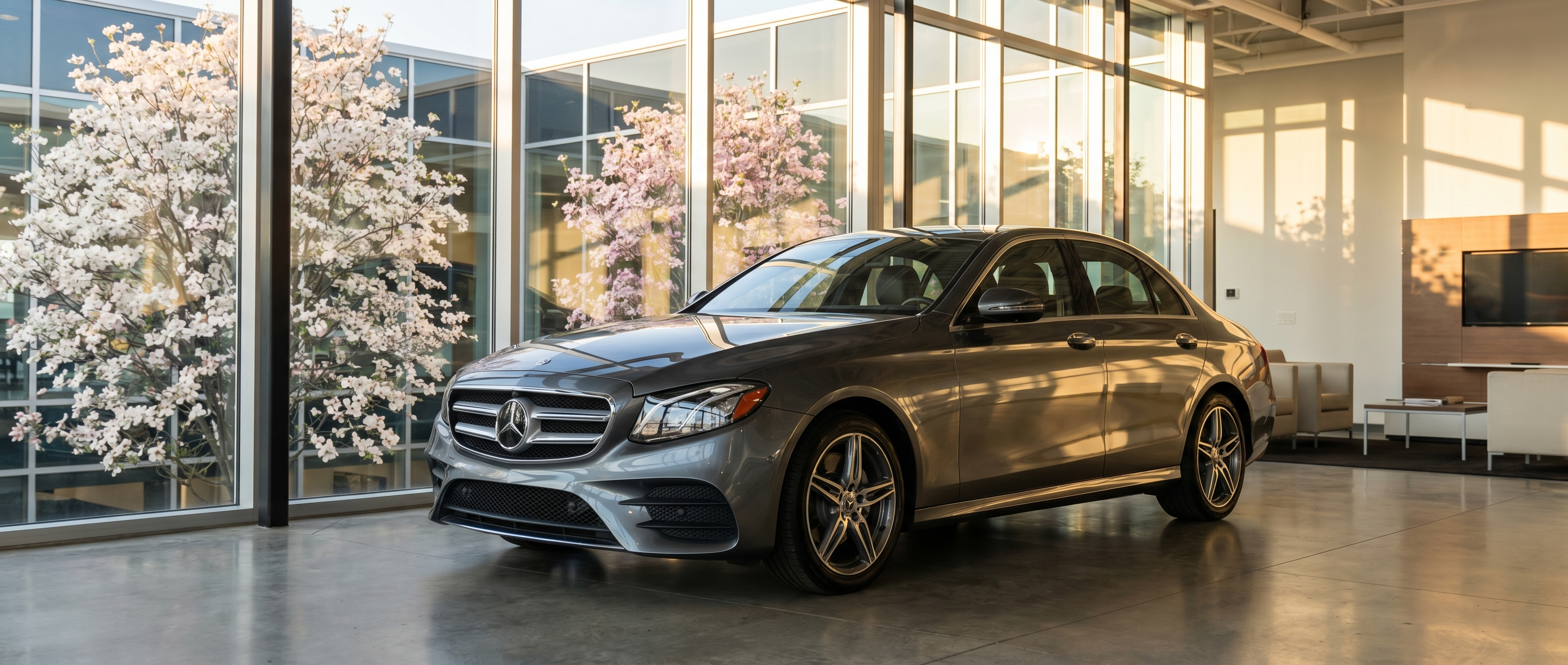 Certified Pre-Owned Mercedes-Benz vehicles at dealership showroom in Duluth, GA